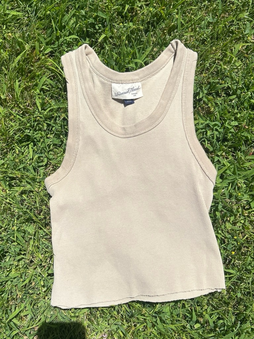 Universal Thread Women's Ribbed Tank Top — Beige
